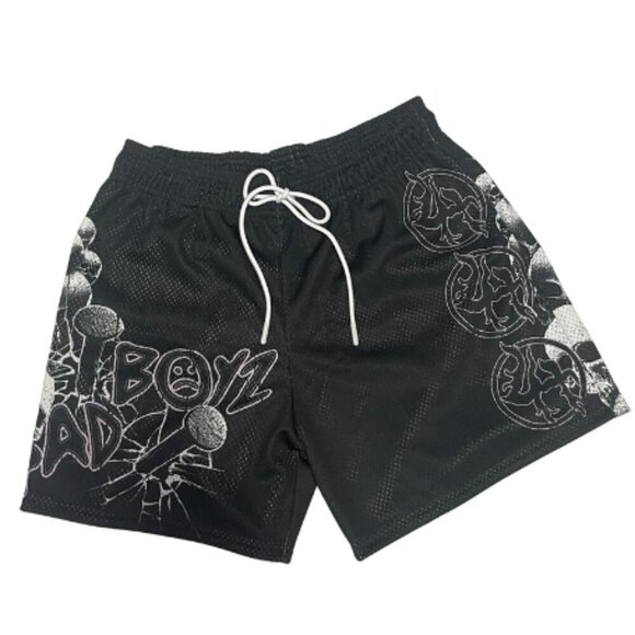 Lost Hills X Sadboyz Collab Mesh Black& White Shorts Size Large - Picture 1 of 6